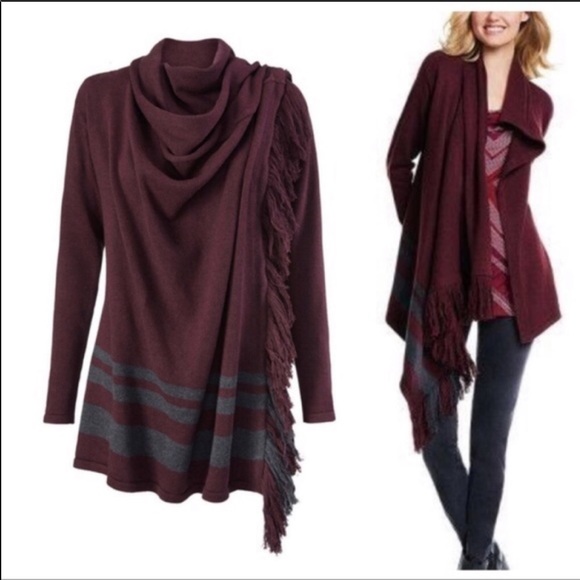 CAbi Sweaters - Cabi Port Fringe Sweater Cardigan L EUC